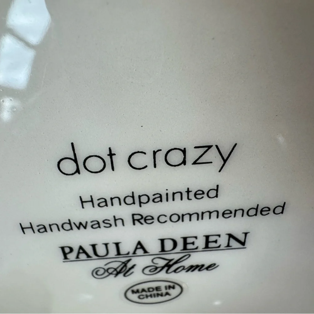 Paula Deen - Dot Crazy Yellow & White Handpainted Cake - Dessert Stand